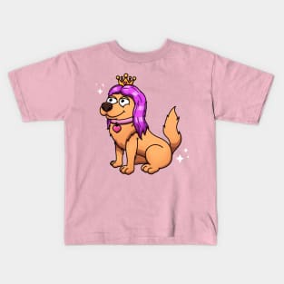 Cute Golden Retriever Princess Kids T-Shirt